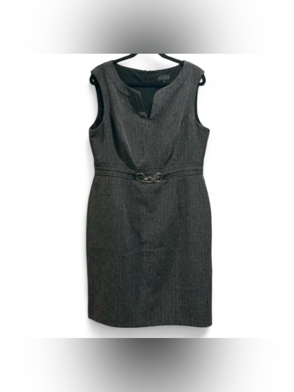 connected apparel Charcoal Gray Sleeveless Sheath Dress with Ring Waist